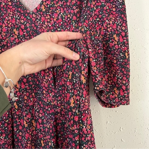 Hutch Pink Floral V-Neck Mini Dress 0X Valentine’s Day Spring - Picture 5 of 8